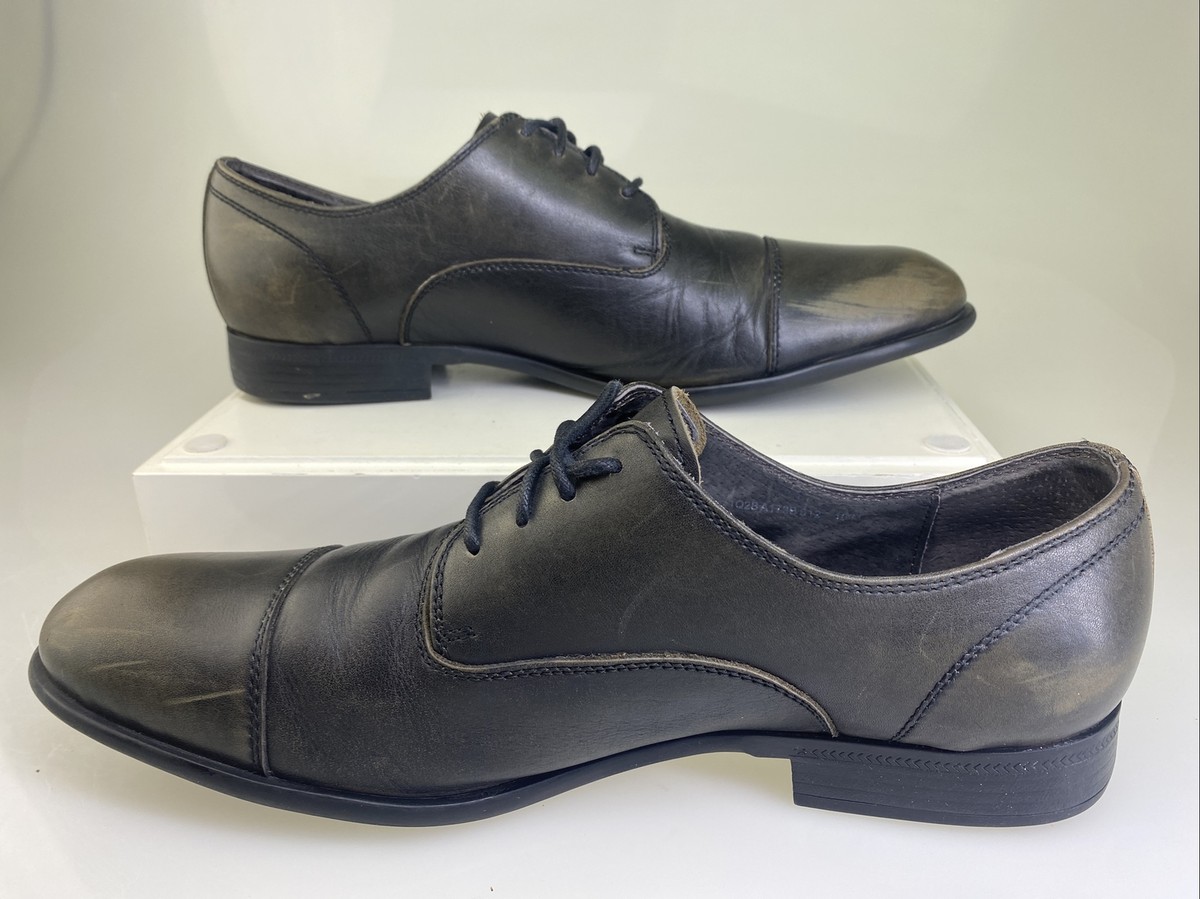 John Varvatos Antique Brown Grey Dress Shoes Cap Toe Lace Oxford John Varvatos Antique Brown Grey Dress Shoes Cap Toe Lace Oxford