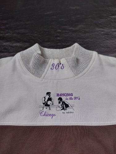 š„Ultra Rareš„Vintage sweatshirt Adidas Boxing Chicago 30 S - Picture 3 of 11