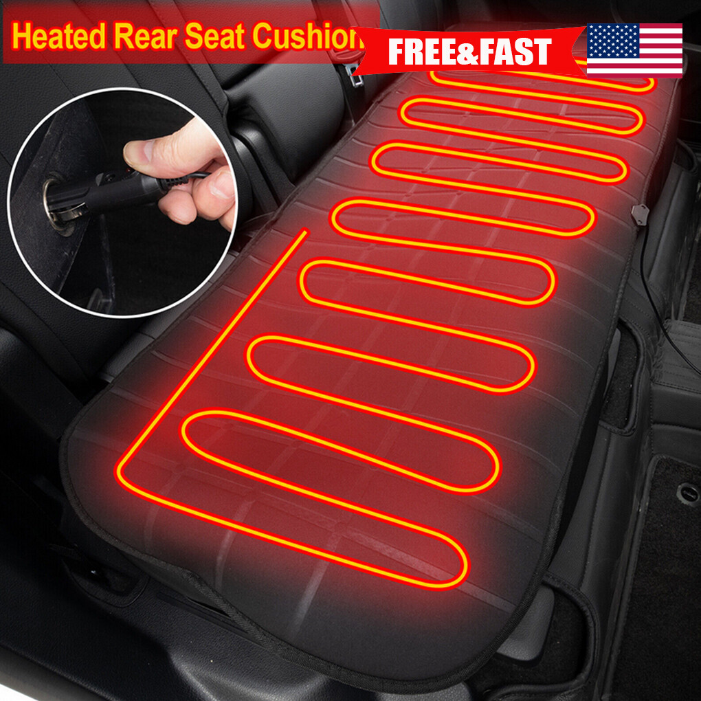 Universal Car Heated Rear Seat Cover Cushion Warmer Pad 12V Winter Warming US eBay