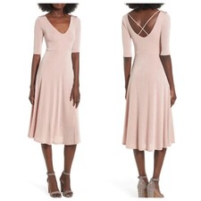 NWT ASTR The Label Shine Cross Back Midi Dress Sz L
