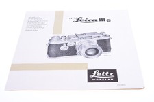   LEICA, LEITZ III G CAMERA ORIGINAL PRODUCT GUIDE BROCHURE GERMAN 124