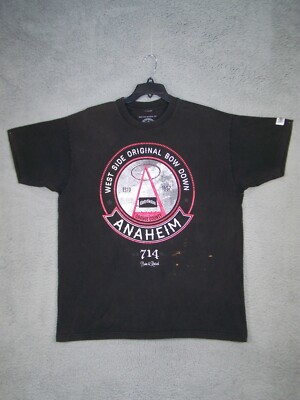 West Side BOW DOWN Adult 2XL T-Shirt Black Original ANAHEIM Graphic 714 Men's T
