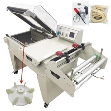 220V 2-In-1 Automatic Heat Shrinking Machine Sealing Cutting No Shrink Film