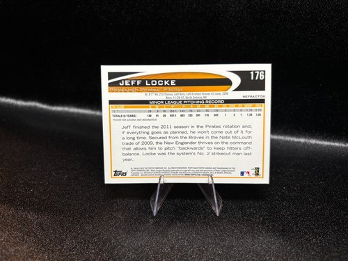 2012 Topps Chrome - Orange Refractor #176 Jeff Locke (RC) - Picture 2 of 2
