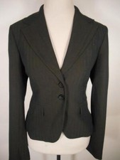 Beautiful Women's Size 4 Michael Kors Brown Striped Lined Button Blazer Jacket