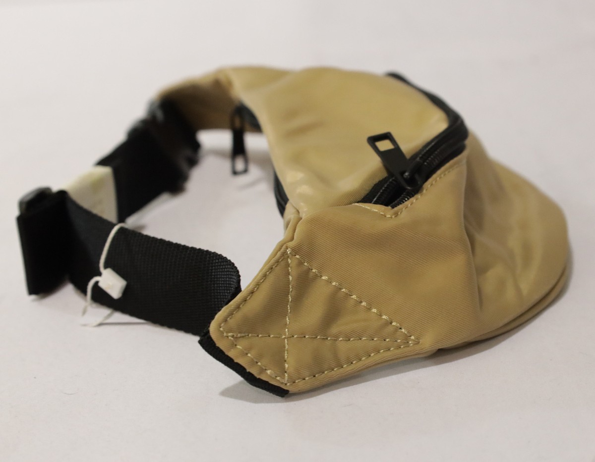 バッグ STONE  Nylon l Fanny Pack Stone Mountain Black Genuine Leather Multi-Pocket Waist Bag Fanny