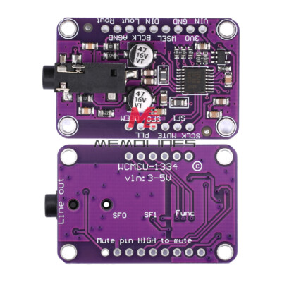 DC3.3V-5V UDA1334A I2S DAC Audio Stereo Decoder Module Board For Arduino New