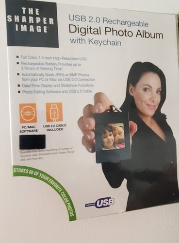 Digital Photo Album Rechargeable with Keychain The Sharper Image - Picture 3 of 3