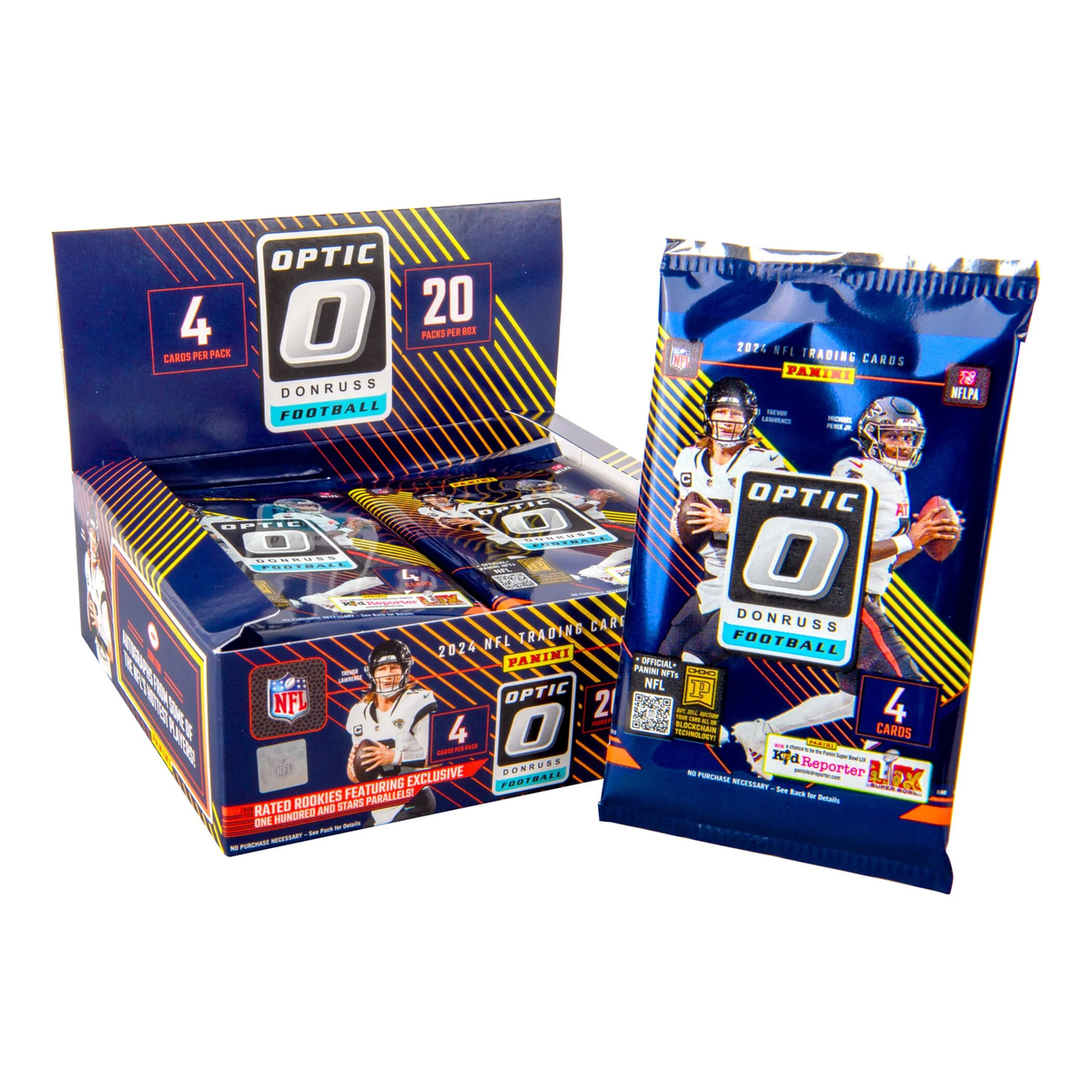 2024 Donruss Optic Football Retail Box – 20 Packs, Downtown Chase