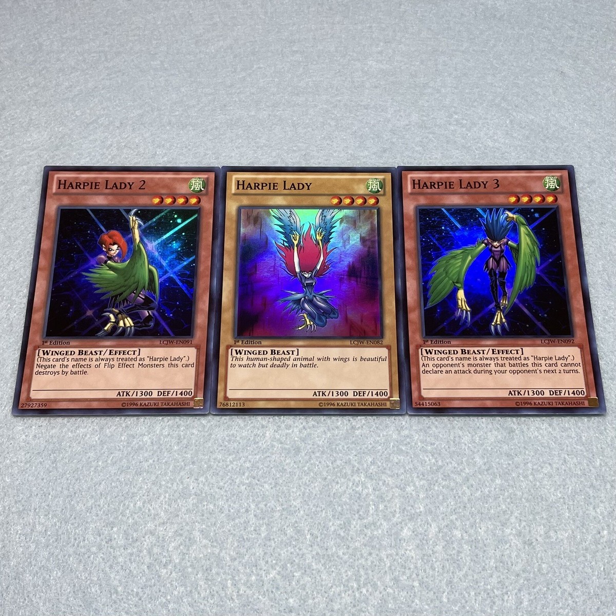 Yugioh Mai Valentine's Harpie Lady + 2 + 3 Super Rare 1st Edition