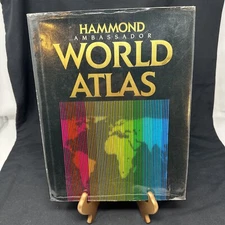 Vintage Rare-1989 Hammond Ambassador World Atlas, Merck Employee Gift Edition HC