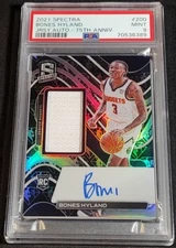 PSA 9 POP 1 RC JSY AUTO /75 BONES HYLAND 🚨NBA 75TH LOGO ROOKIE ✨2021-22 Spectra
