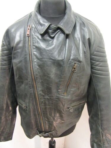 VINTAGE ARMANI LEATHER MOTORCYCLE JACKET SIZE GB 44, - Picture 3 of 21