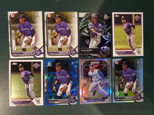 RYAN RITTER - (8) CARD LOT - NO DUPES - Topps Bowman Sapphire 2022-2023 ROCKIES