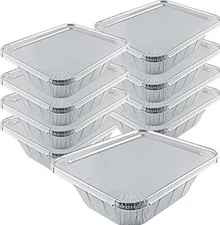 Half Size Extra Deep Aluminum Pan with Aluminum Lids L 12 2/3x W 10 1/3x D 4 1/8
