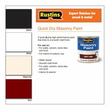 Masonry Paint Rustins Quick Dry For Interior & Exterior Use All Sizes & Colours