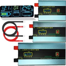 YQ Inverter 1500W 2000W 3000W Pure Sine Wave 12V to 240V Camper Converter LCD