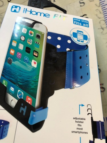 IHome Fit Universal Sport Armband Adjustable Holster One Size Fits All in Blue - Picture 8 of 8