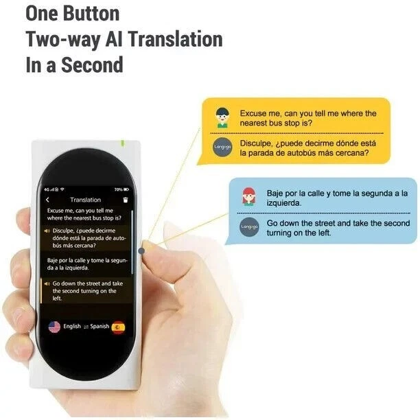 2-in-1 AI Translator Device & Voice Recorder Transcriber, 100+ Languages - Image 3 of 4