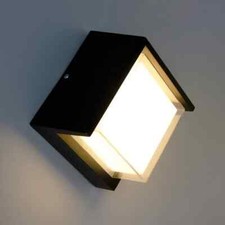 12W Black Square LED Wall Light Semi Frame