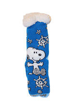 Peanuts Snoopy Blue Sherpa Lined Knit Non-Slip Slipper Socks Women's One Size