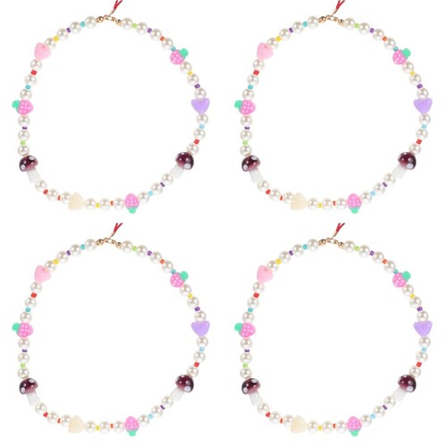4 Count Nachahmung Perlen Handy Kette Telefon Charms Telefondekore - Afbeelding 2 van 12