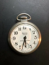 Westclox Scotty Silver Toned Shock Resistant Wind-Up Pocket Watch. Made in USA