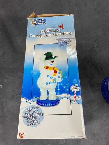 Gemmy Frosty Il Pupazzo di Neve 18" Fiocco di Neve Animato Spinning 2002 Light Box LEGGI - Foto 4 di 11