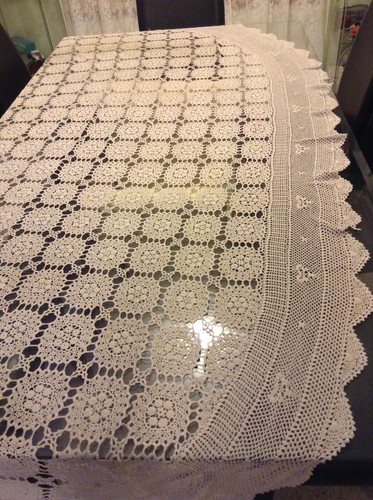 Tablecloth - Vintage Crochet, Lace, Heavy Weight - ROUND & OVAL (Asst. Sizes) - Picture 27 of 44