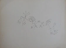 THE CHILDHOOD OF ART, 24X32 original drawing surrealist fantasy Fred BELAUBRE