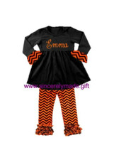 Halloween outfit - cute girls outfit for pumpkin patch- photography outfit sz 6