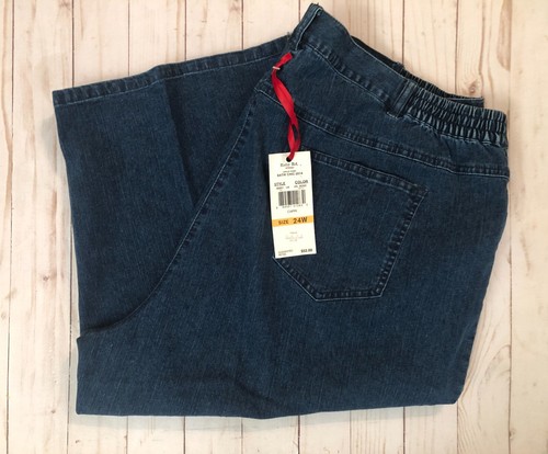 NWT Ruby Rd. Woman Capri Batik Chic Indigo Color Size 24W Dillard's Elastic