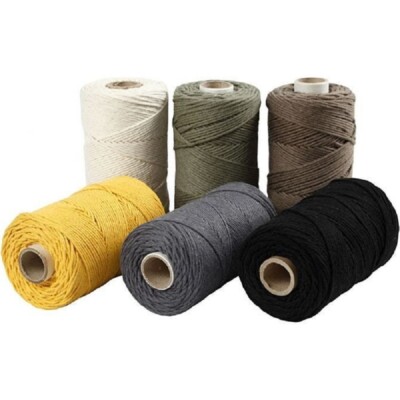 55 m Macrameè-Kordel, 3fädig, recycelte Baumwolle + Polyester. (1m=0,15) SALE!
