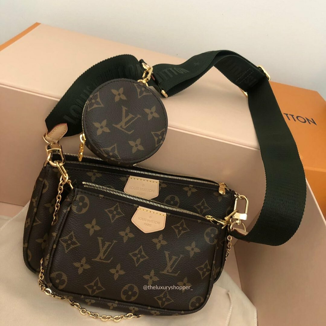 LV Multi Pochette 3 piece with Black strap bag Louis-Handbag-Vuitton