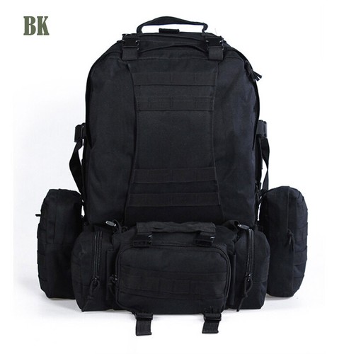 50L Molle Senderismo Camping Bolsa Táctica Militar Mochila Exterior BK US - Imagen 2 de 5