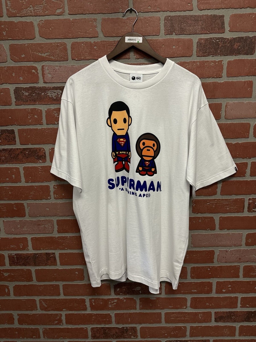 Size L - A Bathing Ape Bape SuperMan DC X Bape Tee 100% Authentic