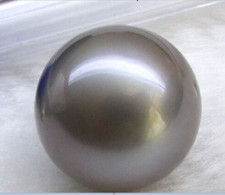 Huge14-15mm natural south sea Tahitian genuine black round loose pearl undrilled