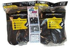Mens Powersox AllSport No Show Socks 24 Pairs Total Black Sizes 6-12  15 GIFT 