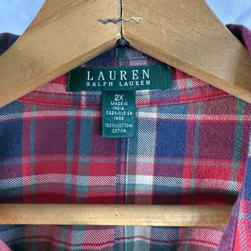 Lauren Ralph Lauren Flannel Shirt Plaid Button Up Long Sleeve Size 2XL - Picture 3 of 3