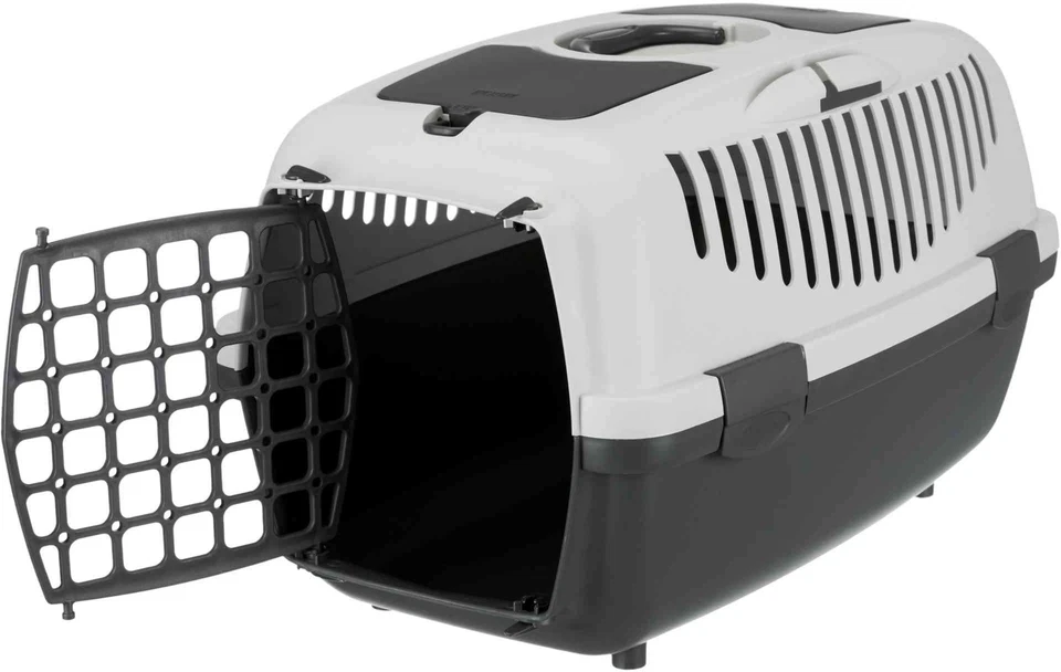 Trixie Transportbox Capri XS-S grau für Hunde mit Tragegriff und Ablagefach - Bild 2 von 3