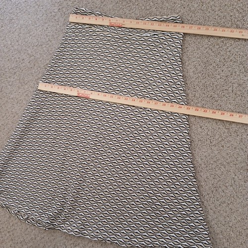 Zac & Rachel Skirt Small Midi Beige Geometric A-Line Pull On Textured - Picture 2 of 9