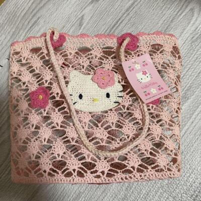 Sanrio Hello Kitty Crochet Exclusive Retro Vintage Pink Tote Bag