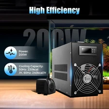 60L Aquarium Cooler Water Inline Chiller Cooling Machine Fish Shrimp Tank Cooler