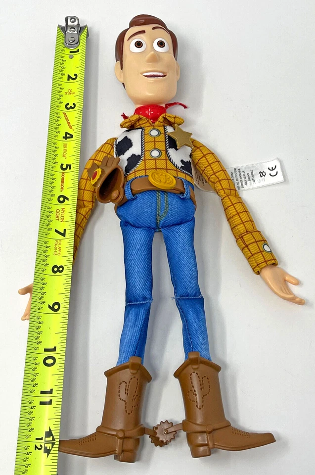 Muñeca Disney Pixar Mattel Toy Story Woody Tirar de Cuerda 12" Funciona Sin Sombrero Foto 3 de 4