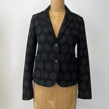 Gap Blazer Women 0 Wool Polka Dot Charcoal Academy Jacket Office Work Party Ne