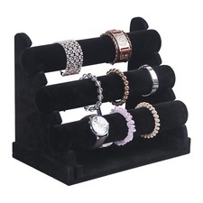 3 Tier Detachable Black Velvet Bracelet Holder Bracelet Jewelry Display Stand...