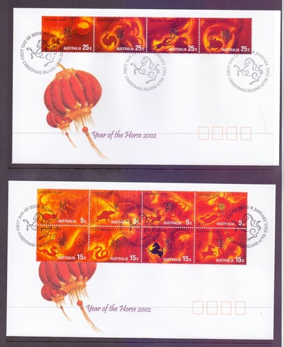 Christmas Island 2002 FDC, Year of the Horse Zodiac Sheet (2).