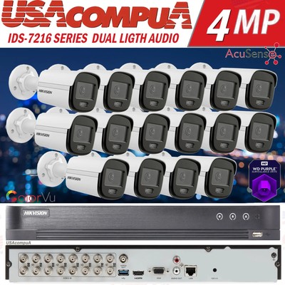 Hikvision 4K 16CH CCTV Camera system DS-7216HQHI-M2/S Bullet 3K Smart Light Lot