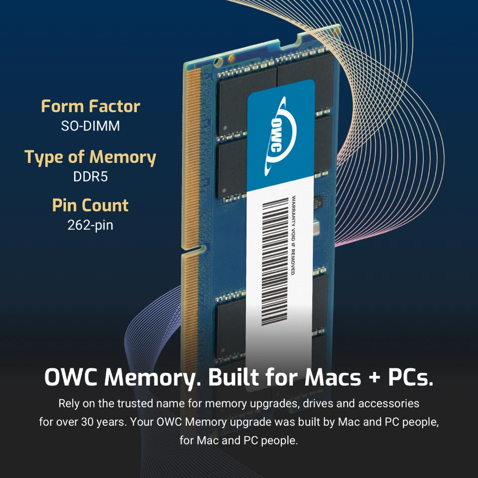 OWC 16GB DDR5 5200MHz 1Rx8 No ECC SODIMM 262 pines Memoria RAM Foto 3 de 4
