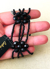 NWT Cookie Lee Jet Black Stretch Bracelet 24